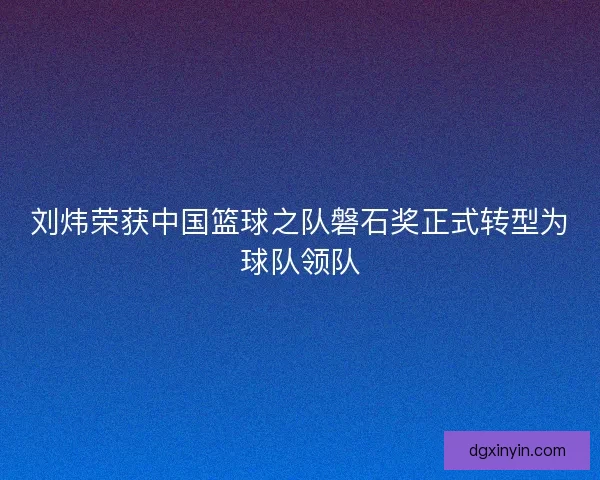 刘炜荣获中国篮球之队磐石奖正式转型为球队领队